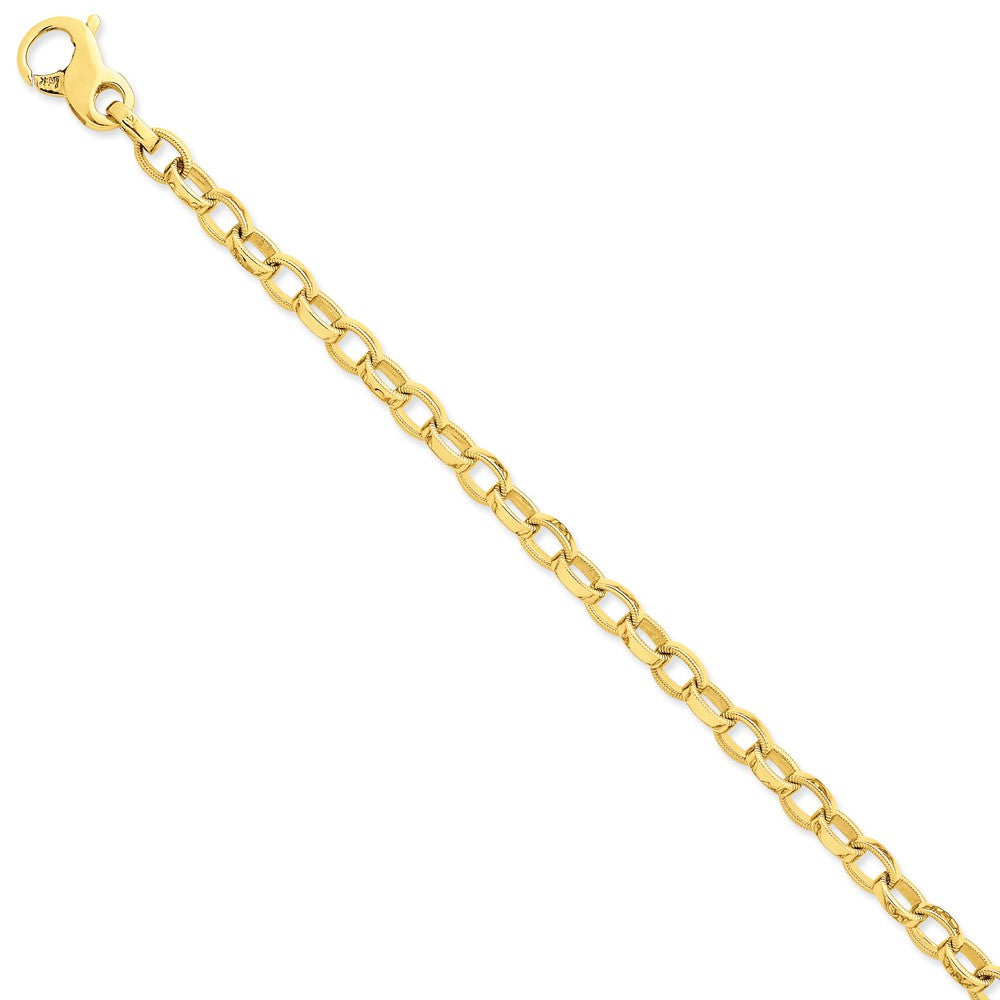 Million Charms 14k Yellow Gold 6.2mm Hand-polished Fancy Link Bracelet, Chain Length: 8.5 inches