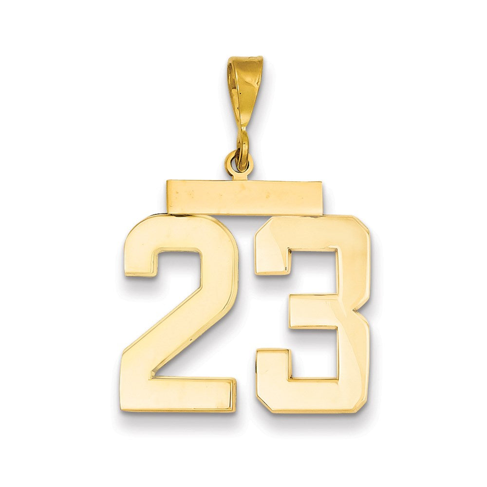 Million Charms 14K Yellow Gold Themed Large Polished Number 23 Charm