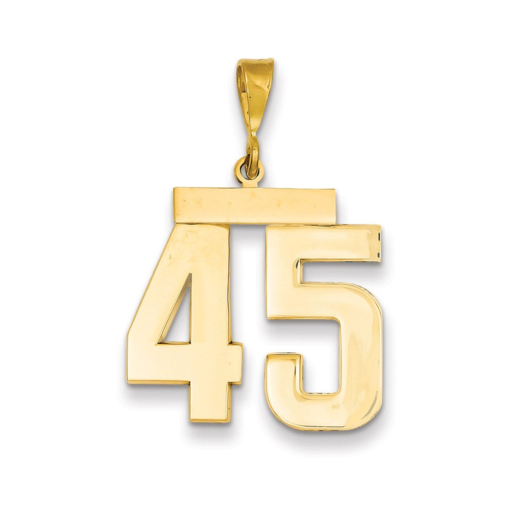 Million Charms 14K Yellow Gold Themed Large Polished Number 45 Charm