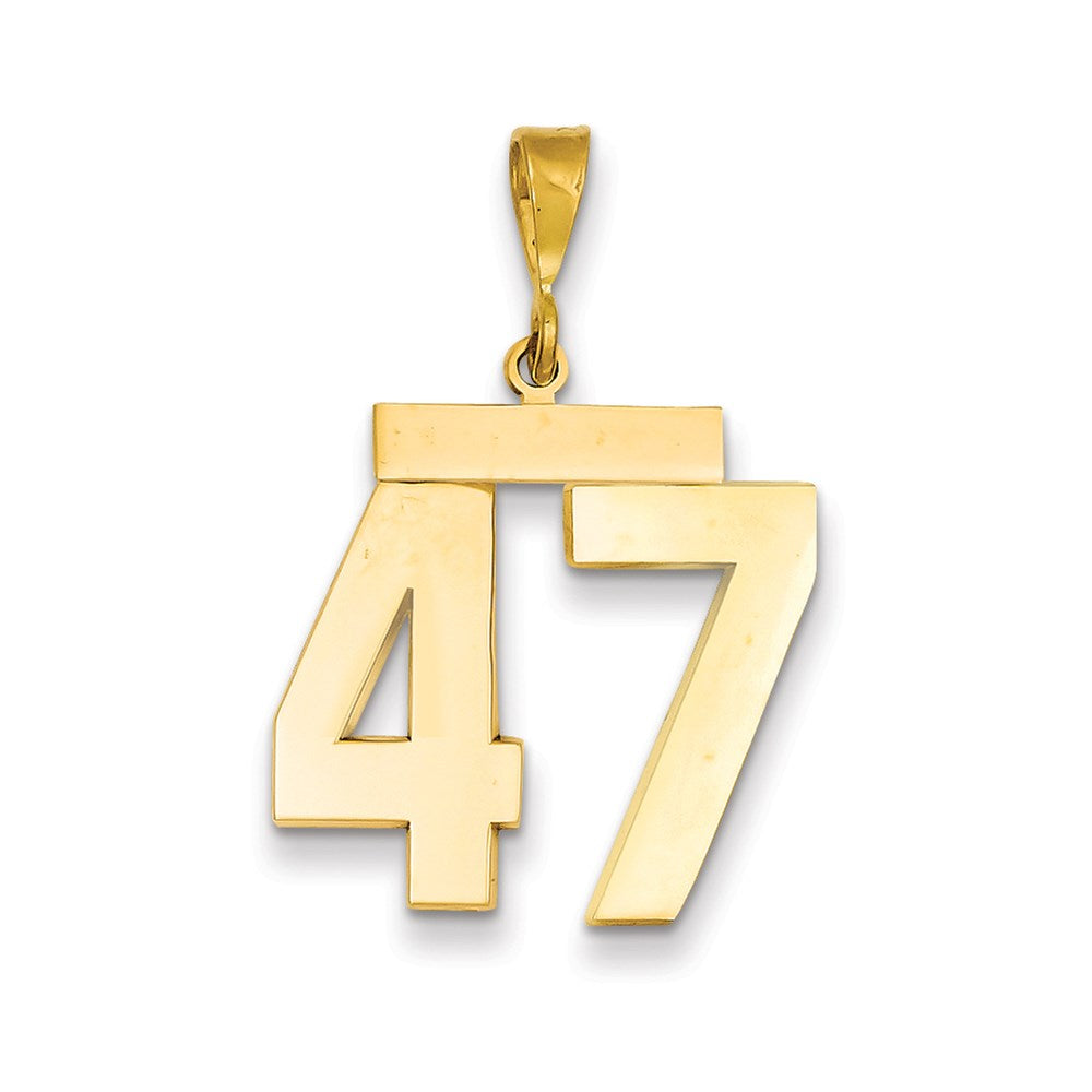 Million Charms 14K Yellow Gold Themed Large Polished Number 47 Charm