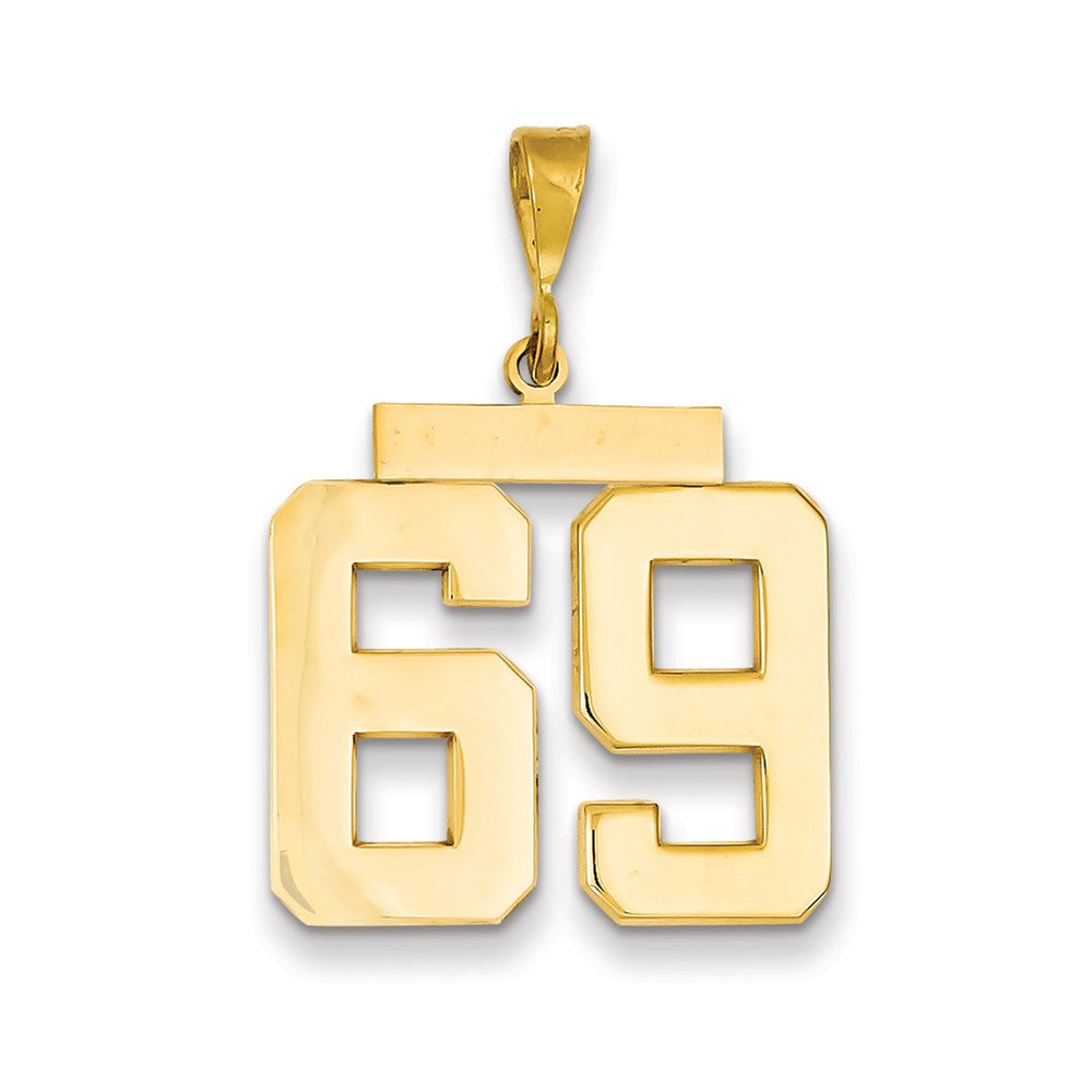 Million Charms 14K Yellow Gold Themed Large Polished Number 69 Charm