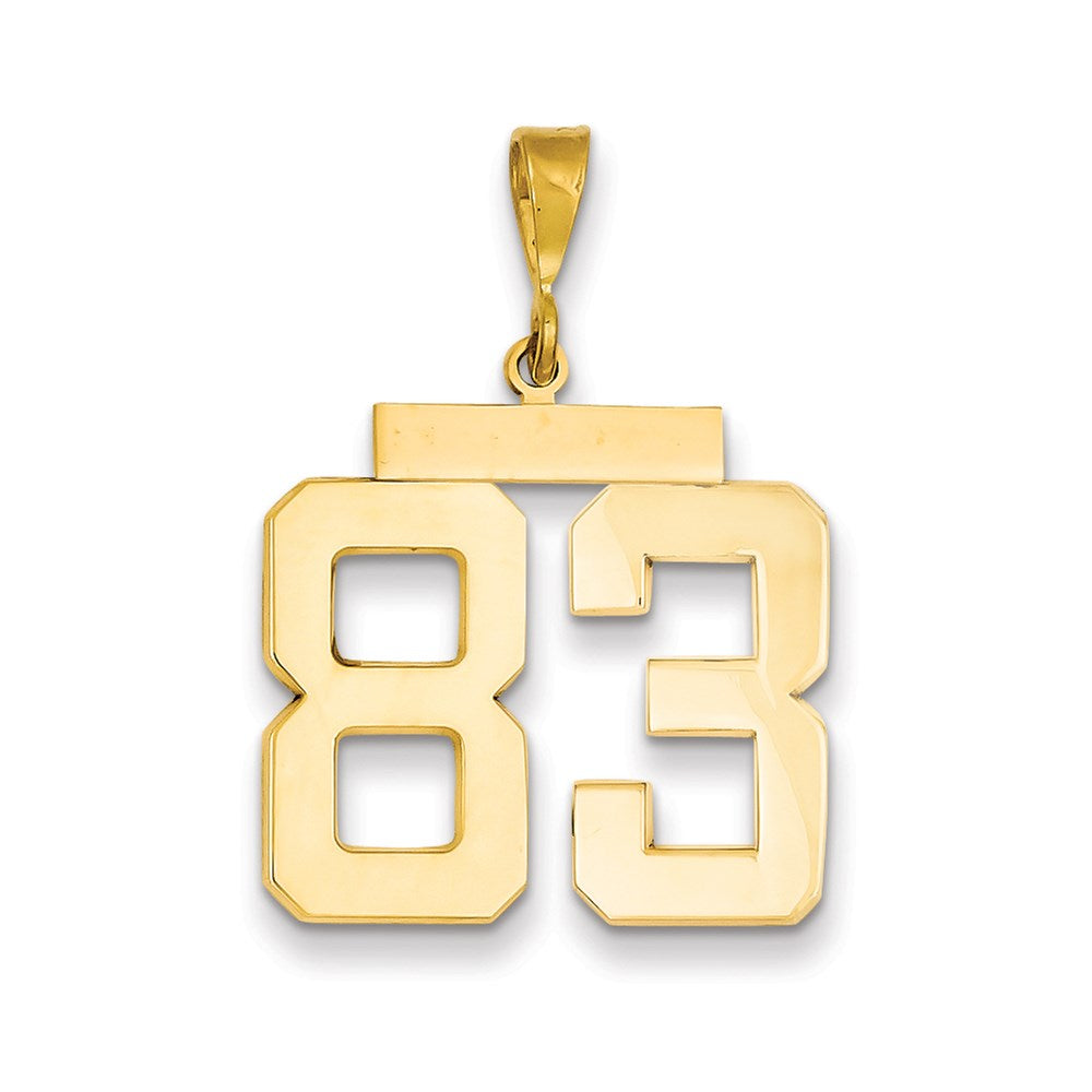 Million Charms 14K Yellow Gold Themed Large Polished Number 83 Charm