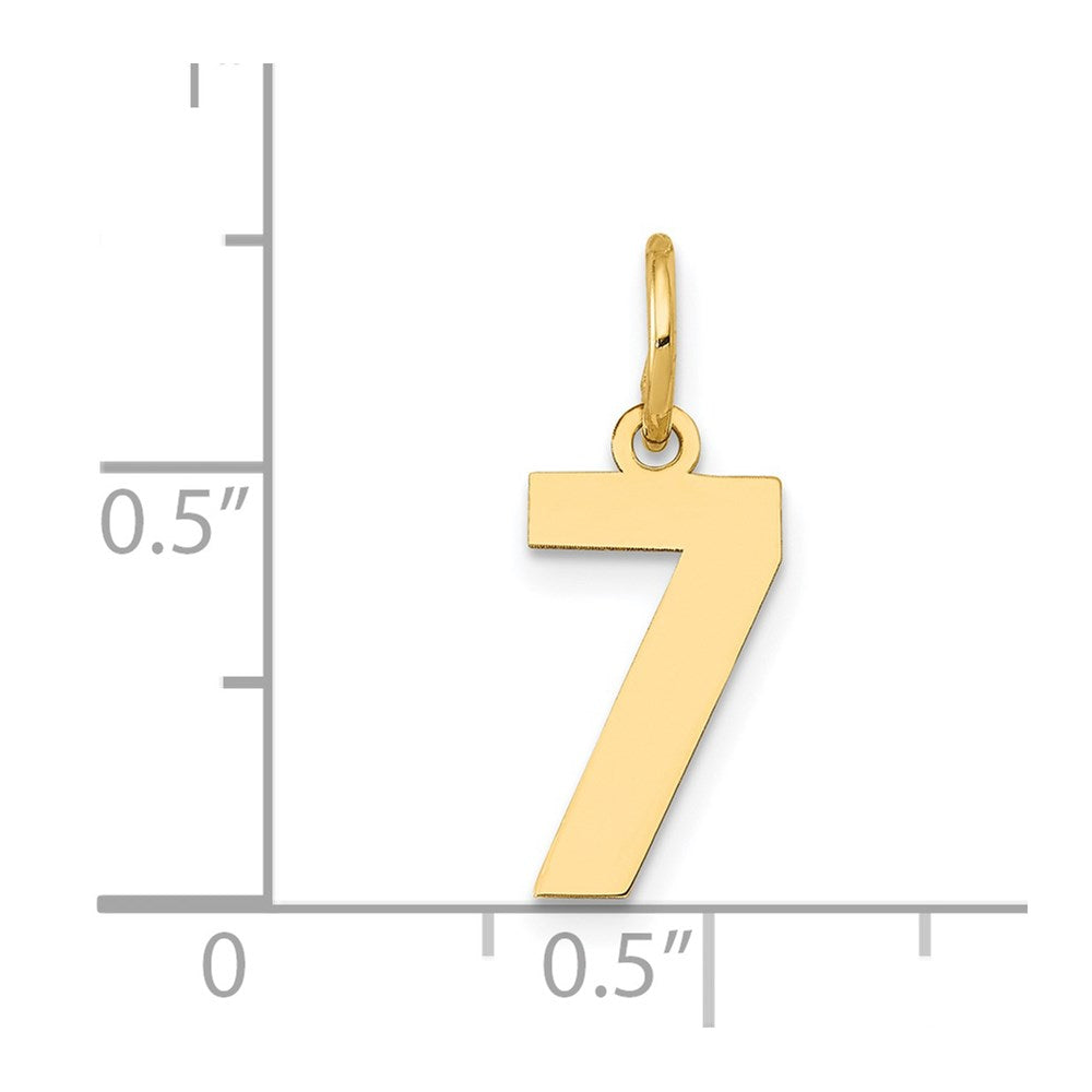 Million Charms 14K Yellow Gold Themed Small Polished Number 7 Charm