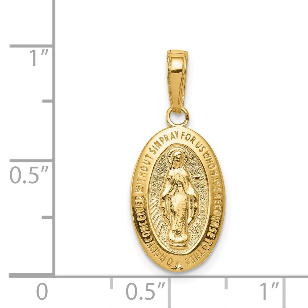 Million Charms 14K Yellow Gold Themed Religious Miraculous Medal Pendant