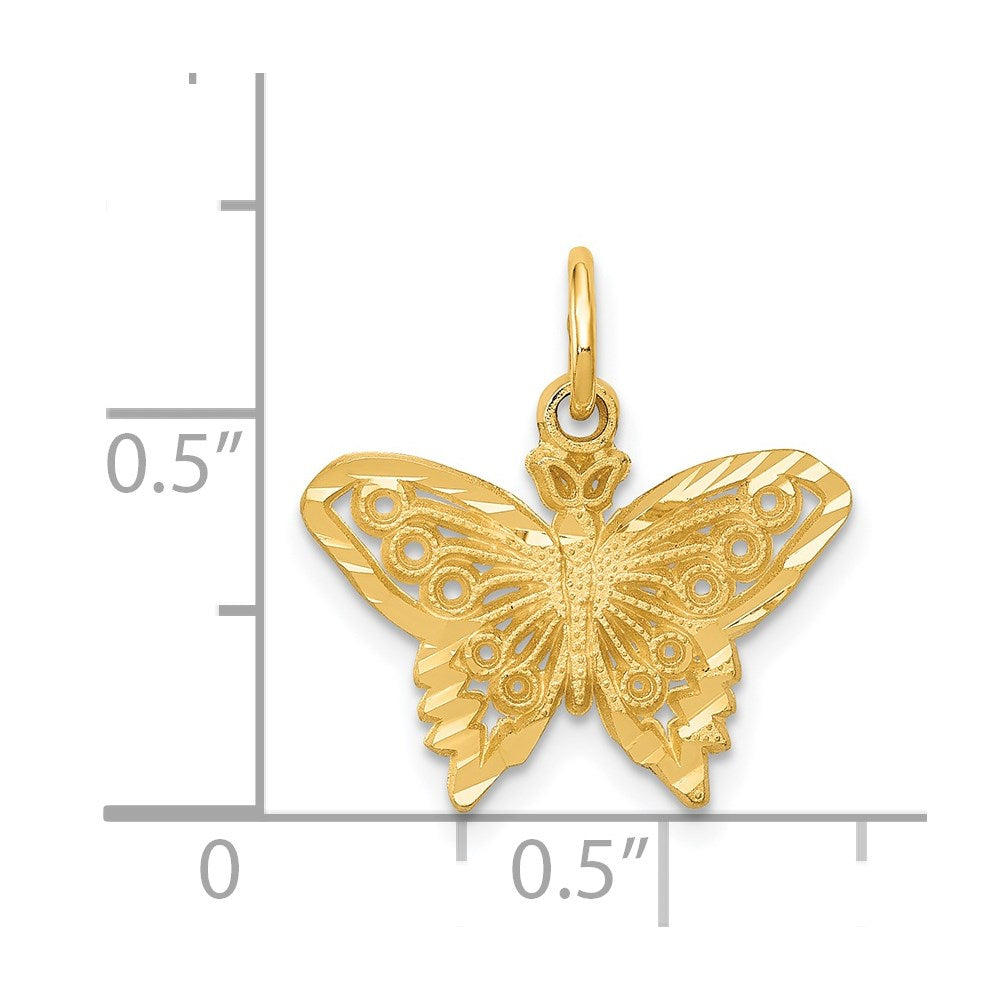Million Charms 14K Yellow Gold Themed Butterfly Charm