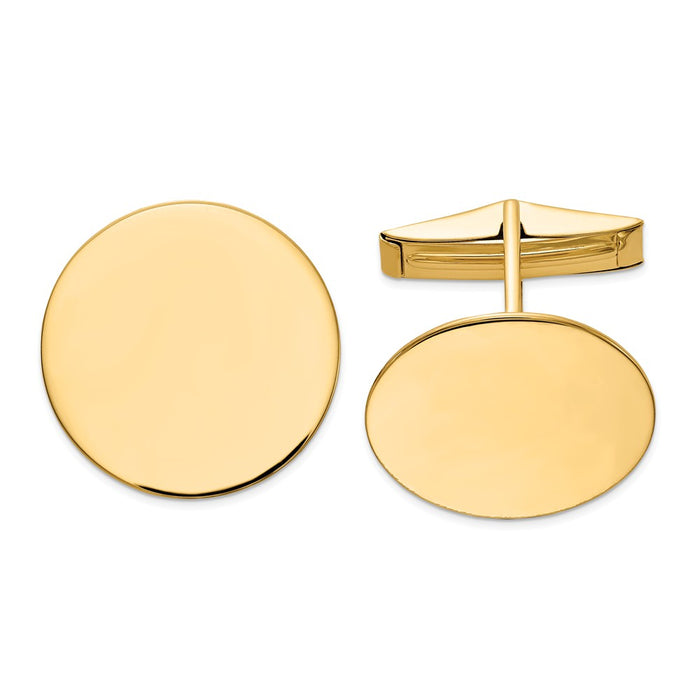Occasion Gallery, Men's Accessories, 14k Yellow Gold Circular Cuff Links