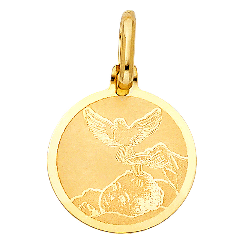14k Yellow Gold Small/Mini Baptism Charm Pendant (15mm x 15mm)