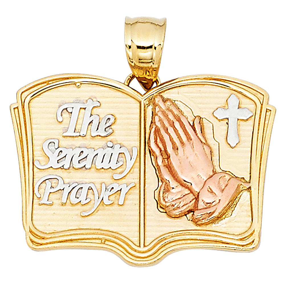 14k Yellow Gold Religious Charm Pendant (16mm x 14mm)