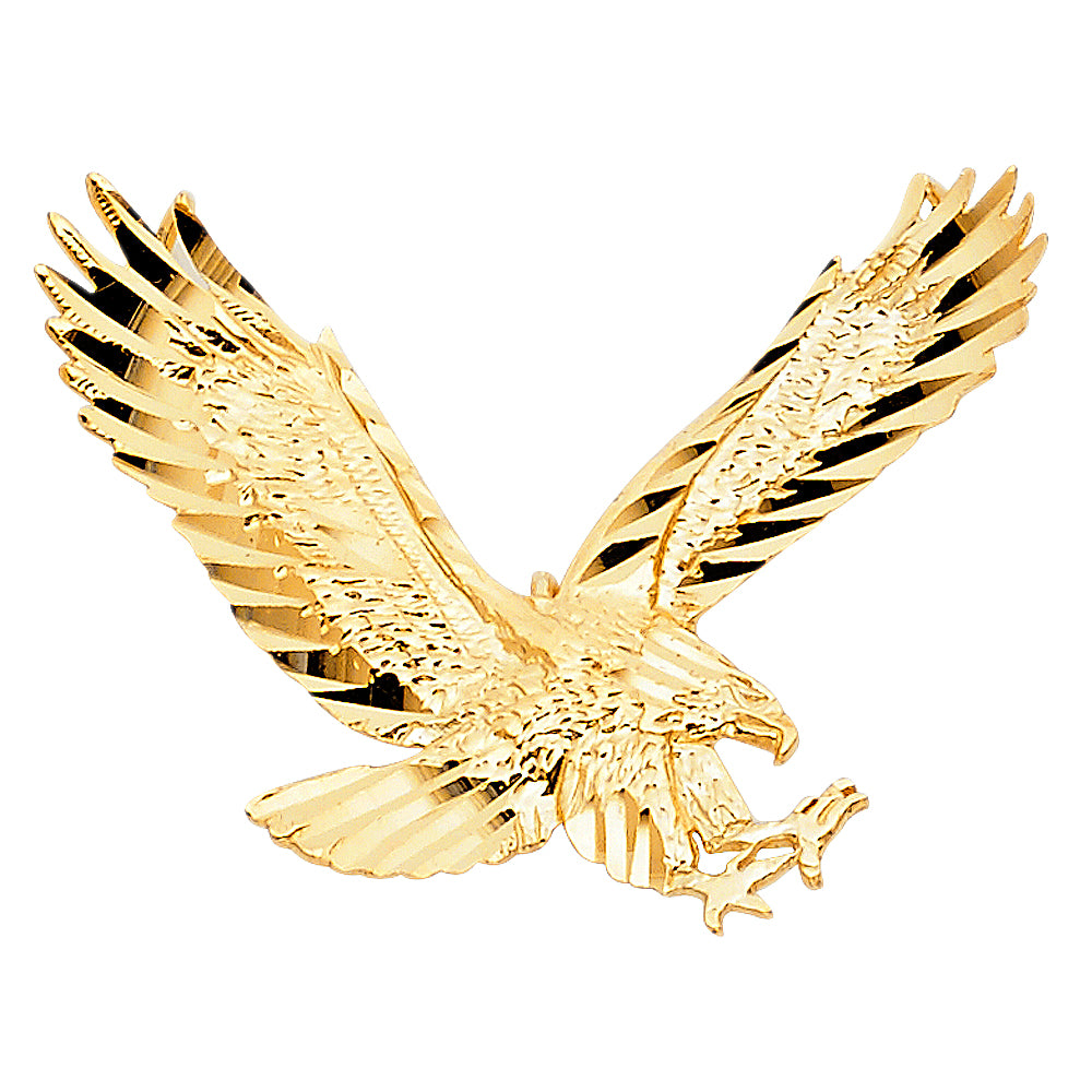 14k Yellow Gold Eagle Charm Pendant (22mm x 30mm)
