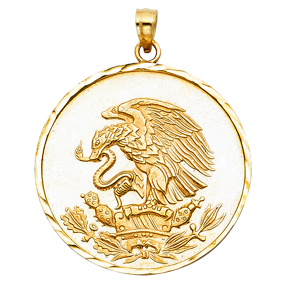 14k Yellow Gold Eagle Charm Pendant (30mm x 30mm)