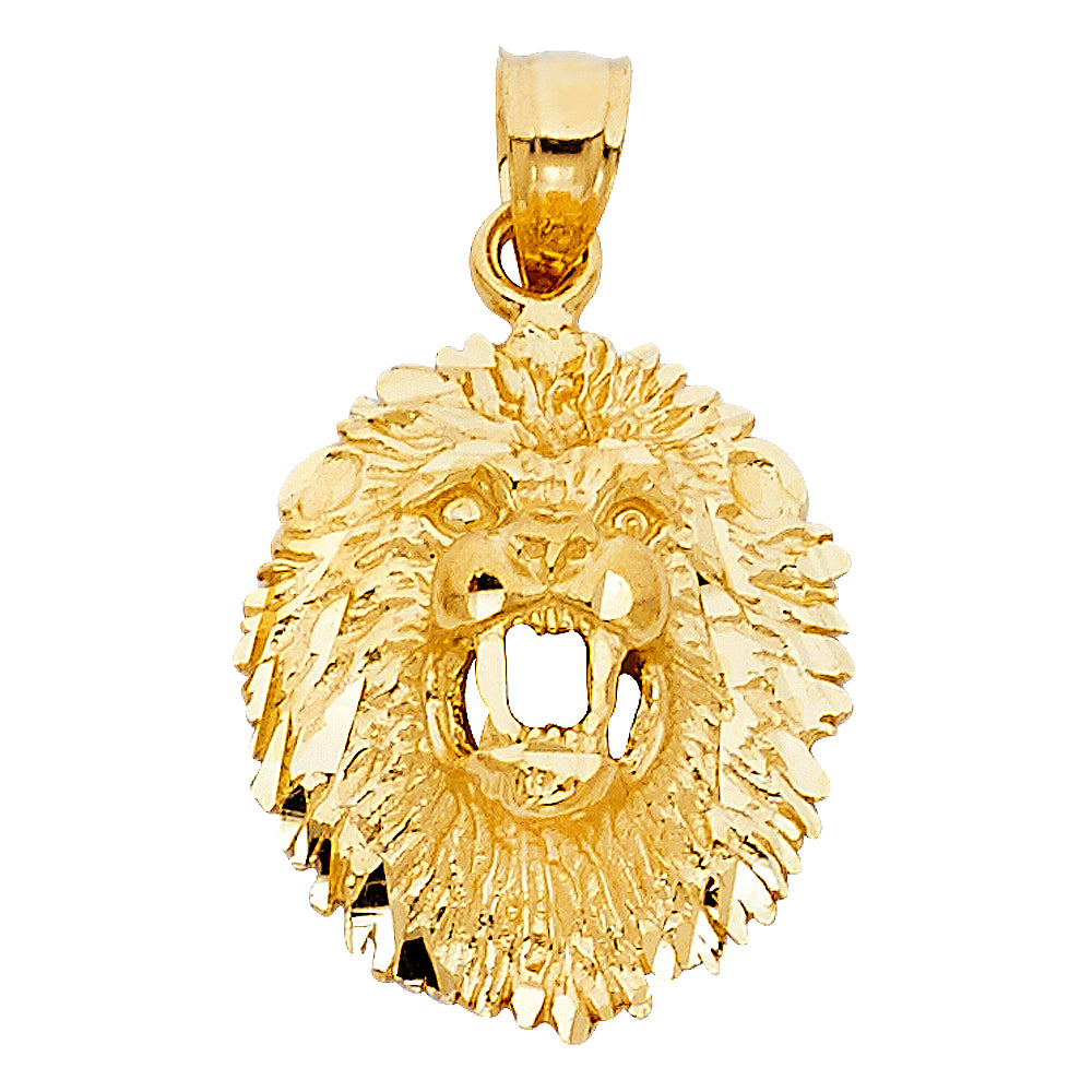 14k Yellow Gold Lion Charm Pendant (21mm x 18mm)
