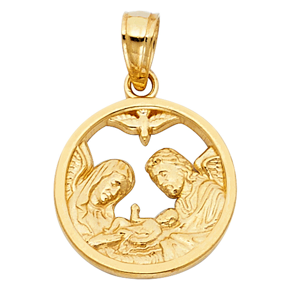 14k Yellow Gold Baptism Cut-Out Charm Pendant (15mm x 15mm)