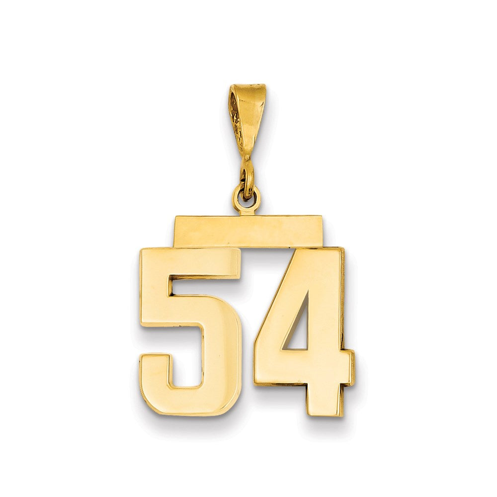Million Charms 14K Yellow Gold Themed Medium Polished Number 54 Charm