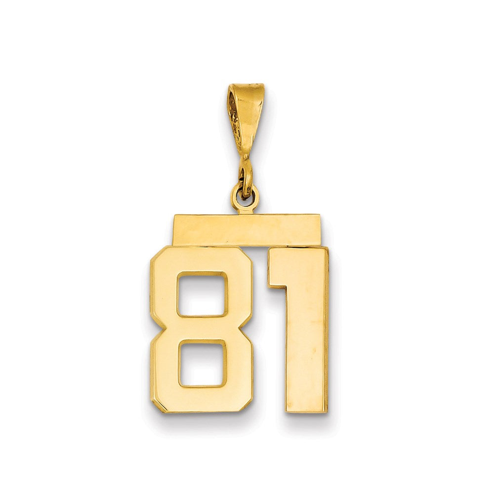 Million Charms 14K Yellow Gold Themed Medium Polished Number 81 Charm