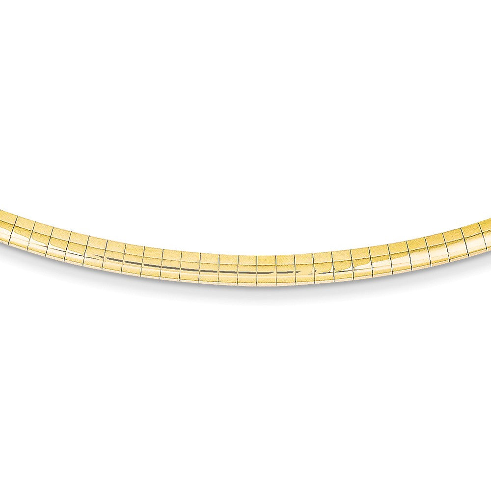 Million Charms 14k Yellow Gold, Necklace Chain, 3mm Lightweight Omega Necklace, Chain Length: 16 inches