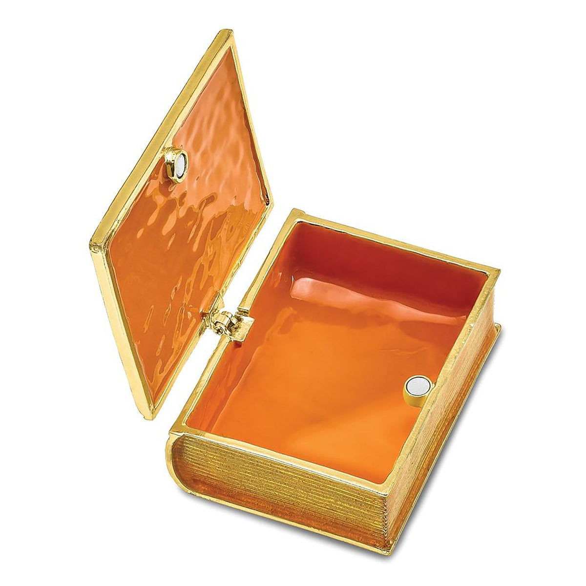 Pewter Bejeweled Crystals Gold-Tone Enameled Prayer White Bible Trinket Container Bejeweled Trinket Box with Matching 18 Inch Necklace, Hand Painted Enameled Collectible Gift