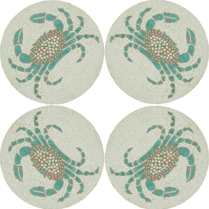 Occasion Gallery Nautical Sealife Themed Aqua Blue Beaded Runners and Placemats