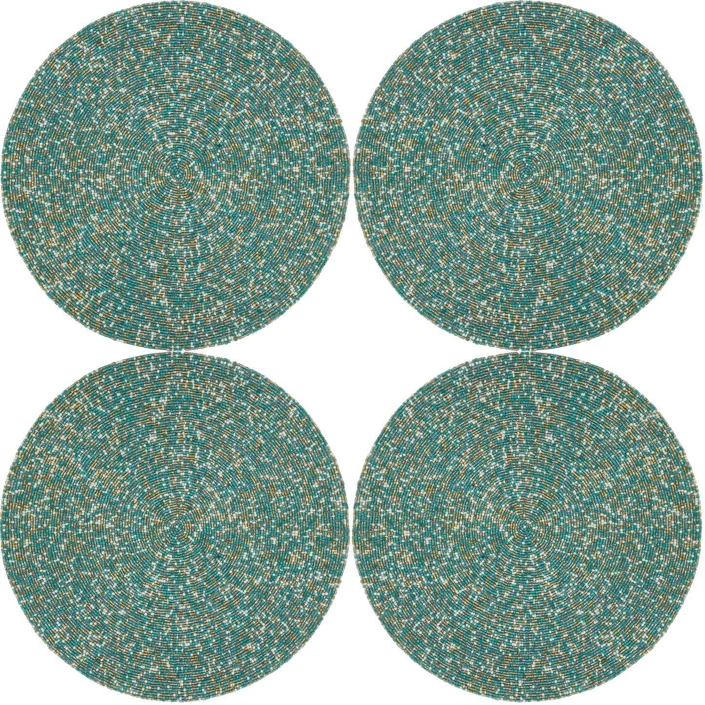Occasion Gallery Nautical Sealife Themed Aqua Blue Beaded Runners and Placemats