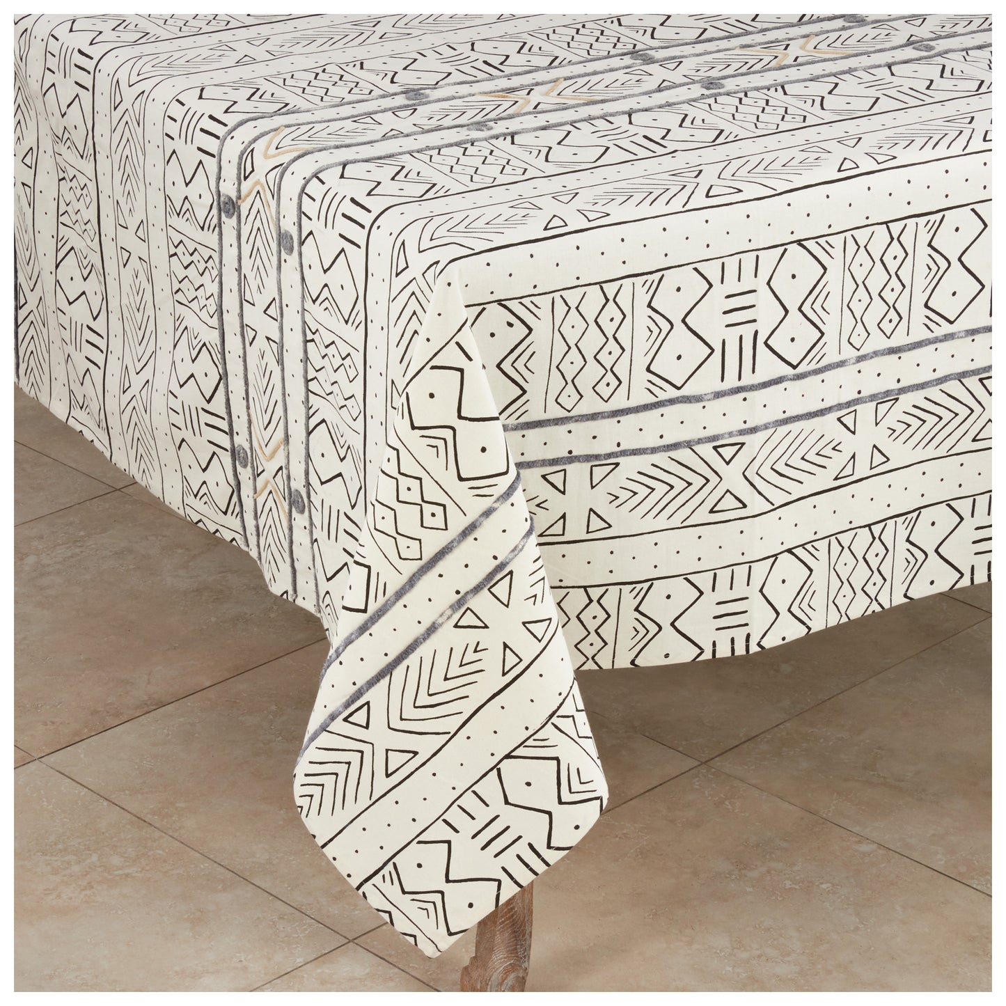 White African Mud Cloth Inspired Table Linens, 100% cotton