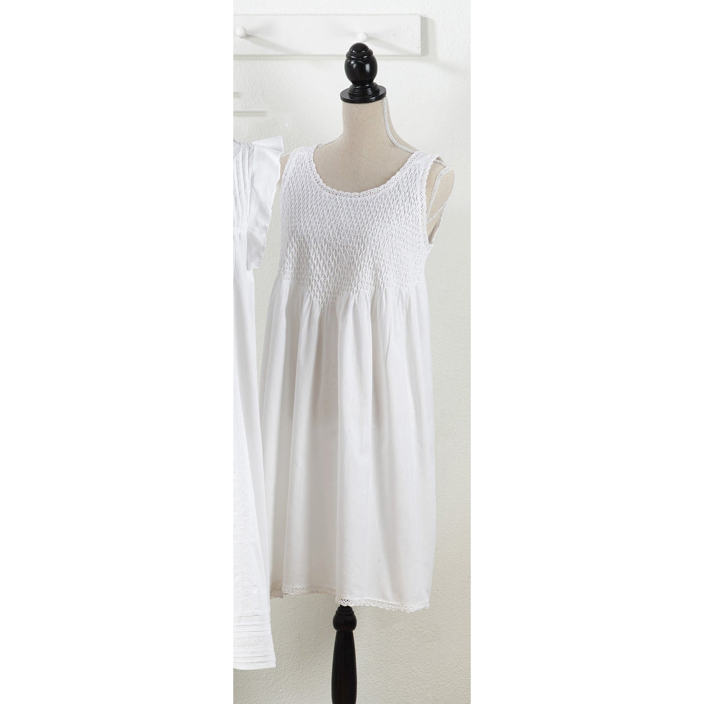 White 100% Cotton Embroidered Nightgown Nightdress