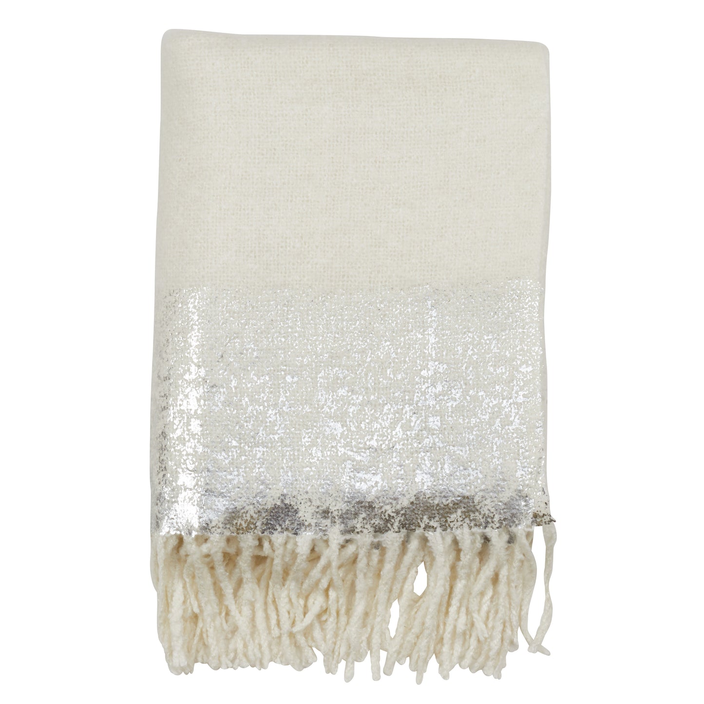 Occasion Gallery Silver Foil Print Faux Mohair Decorative Cozy Throw Blanket, 50" X 60" 100% Acrylic (1 piece)