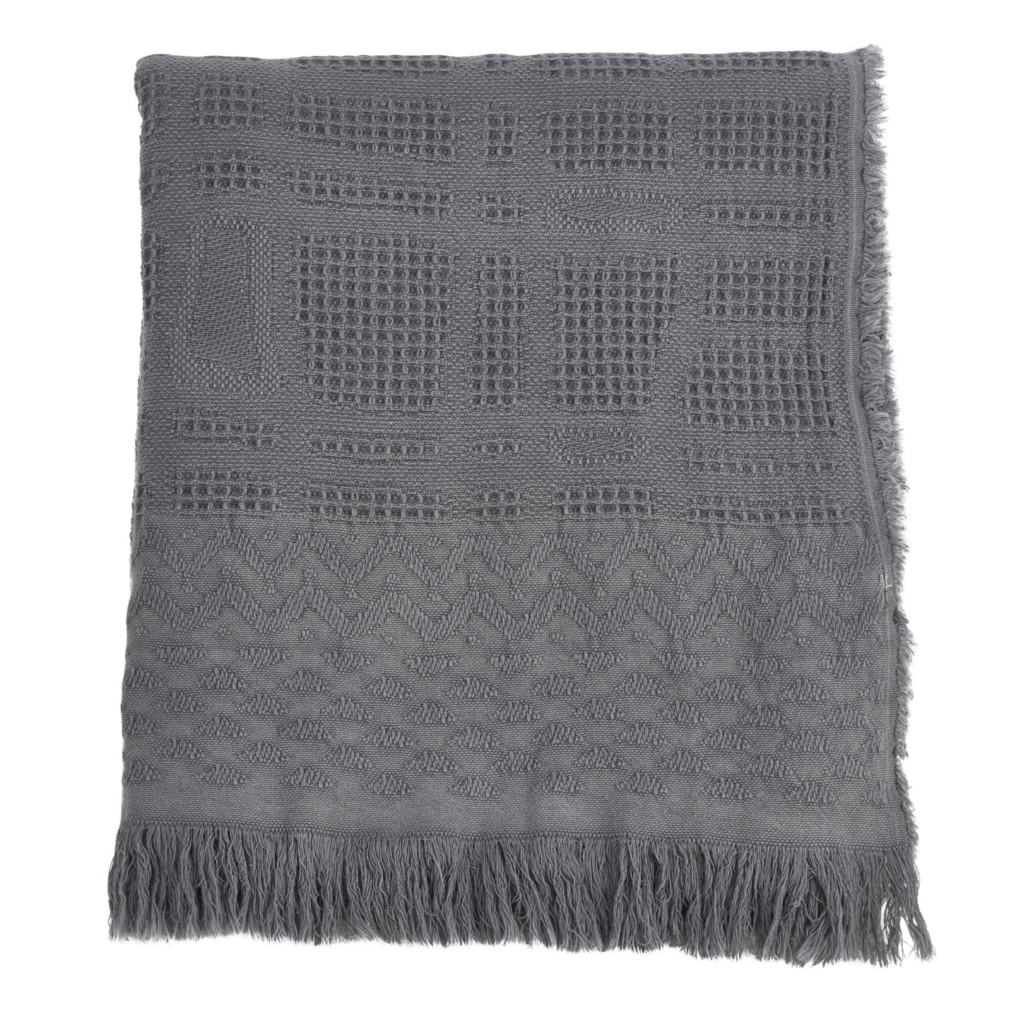 Occasion Gallery Grey Cross Hatch Waffle Weave Decorative Cozy Throw Blanket, 50" X 60" 100% Cotton (1 piece)