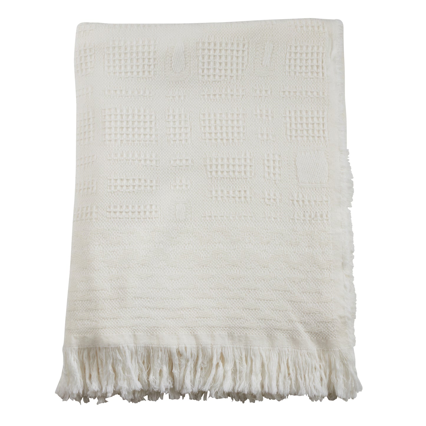 Occasion Gallery Ivory Cross Hatch Waffle Weave Decorative Cozy Throw Blanket, 50" X 60" 100% Cotton (1 piece)