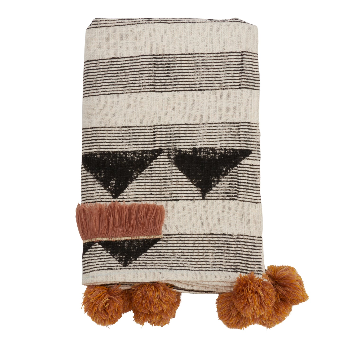 Occasion Gallery Multi Block Print Embroidered Decorative Cozy Throw Blanket, 48" X 72" 100% Cotton (1 piece)