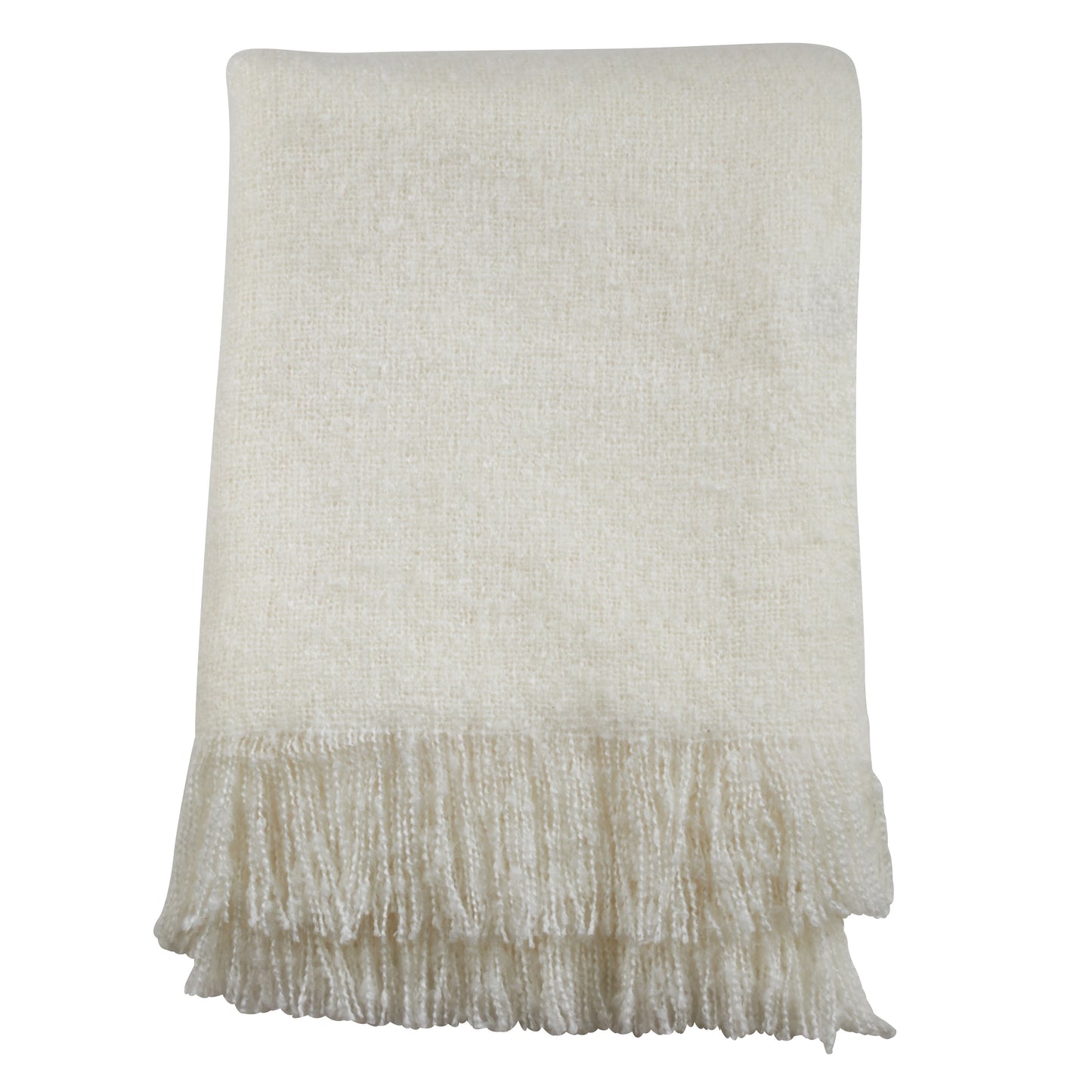 Occasion Gallery Ivory Faux Mohair Decorative Cozy Throw Blanket, 50" X 60" 100% Acrylic (1 piece)