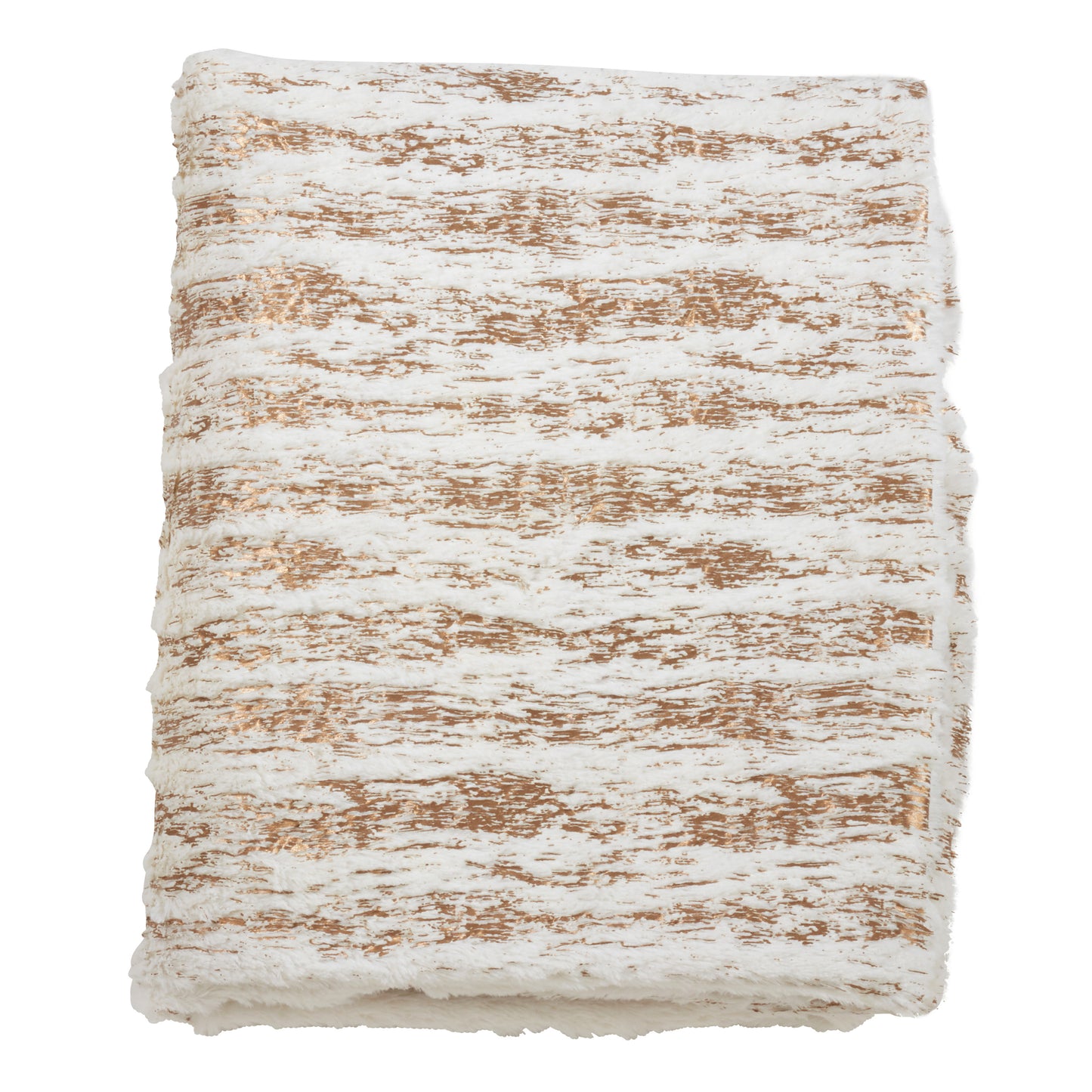 Occasion Gallery Gold Foil Print Faux Fur Decorative Cozy Throw Blanket, 50" X 60" 100% Polyester (1 piece)