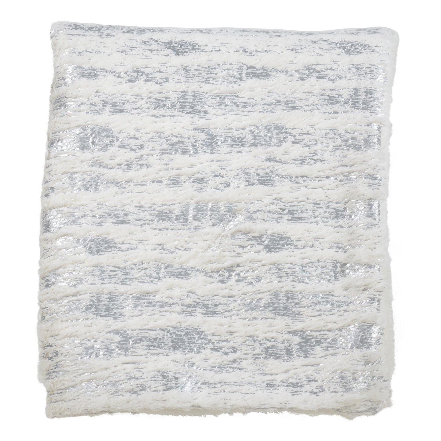 Occasion Gallery Silver Foil Print Faux Fur Decorative Cozy Throw Blanket, 50" X 60" 100% Polyester (1 piece)