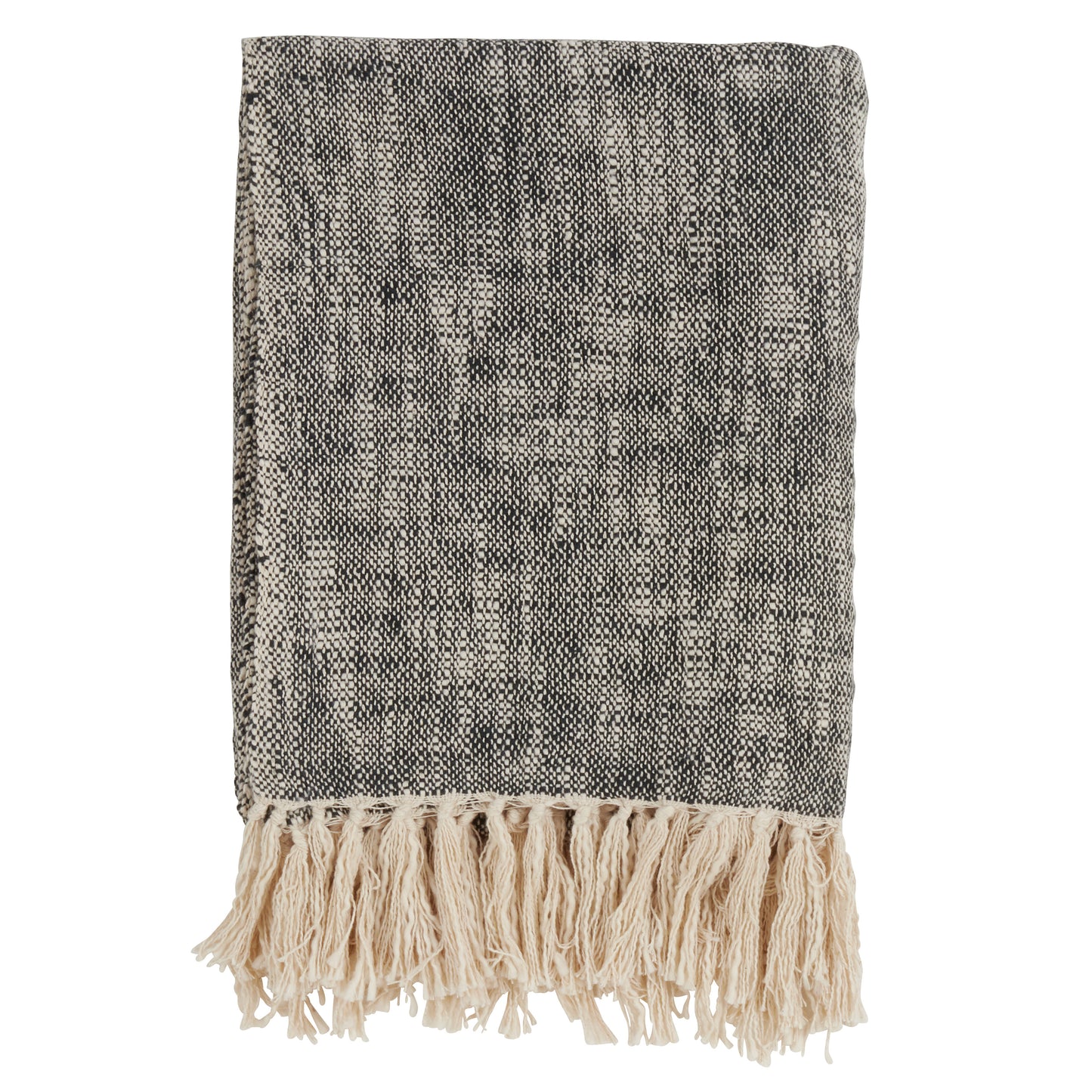 Occasion Gallery Black Solid Tasseled Decorative Cozy Throw Blanket, 50" X 60" 100% Cotton (1 piece)