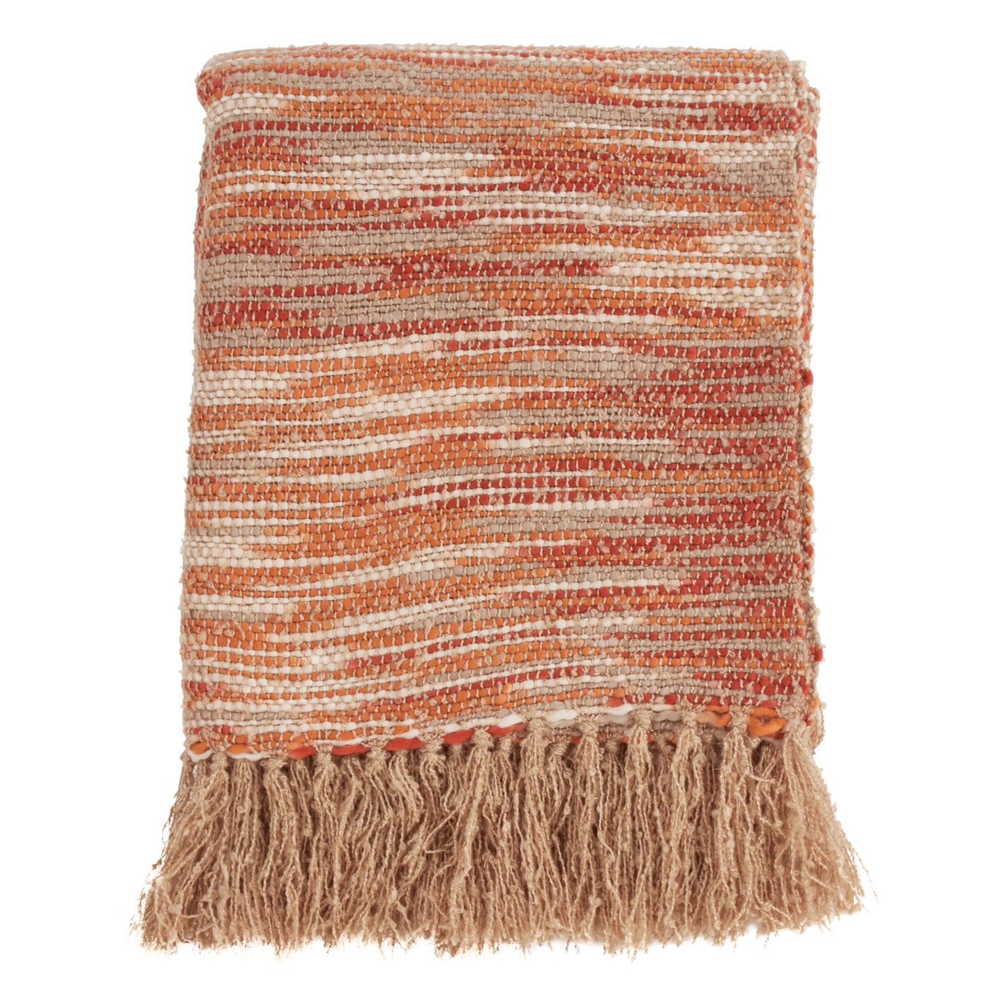 Occasion Gallery Rust Chindi Decorative Cozy Throw Blanket, 50" X 60" 100% Acrylic (1 piece)