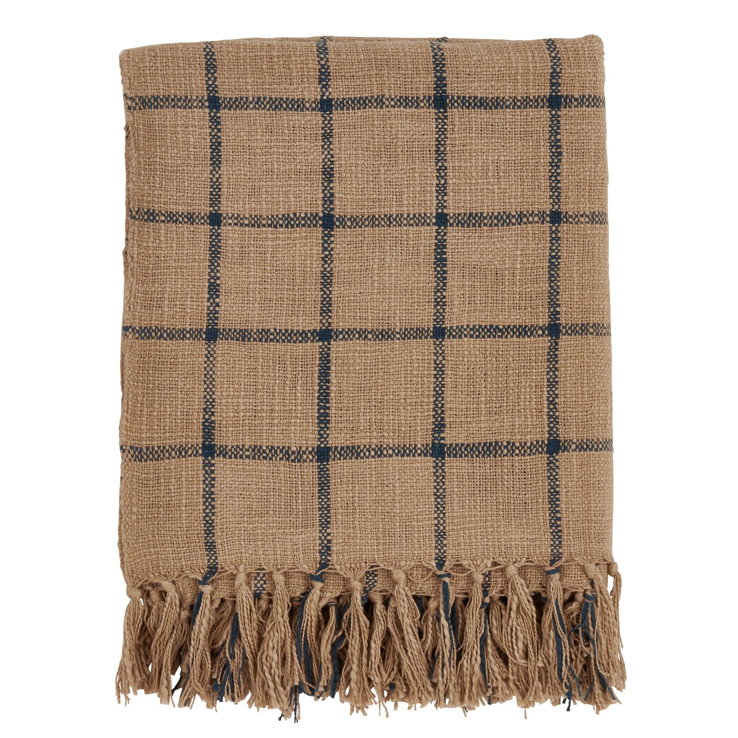 Occasion Gallery Natural Checkered Decorative Cozy Throw Blanket, 50" X 60" 100% Cotton (1 piece)