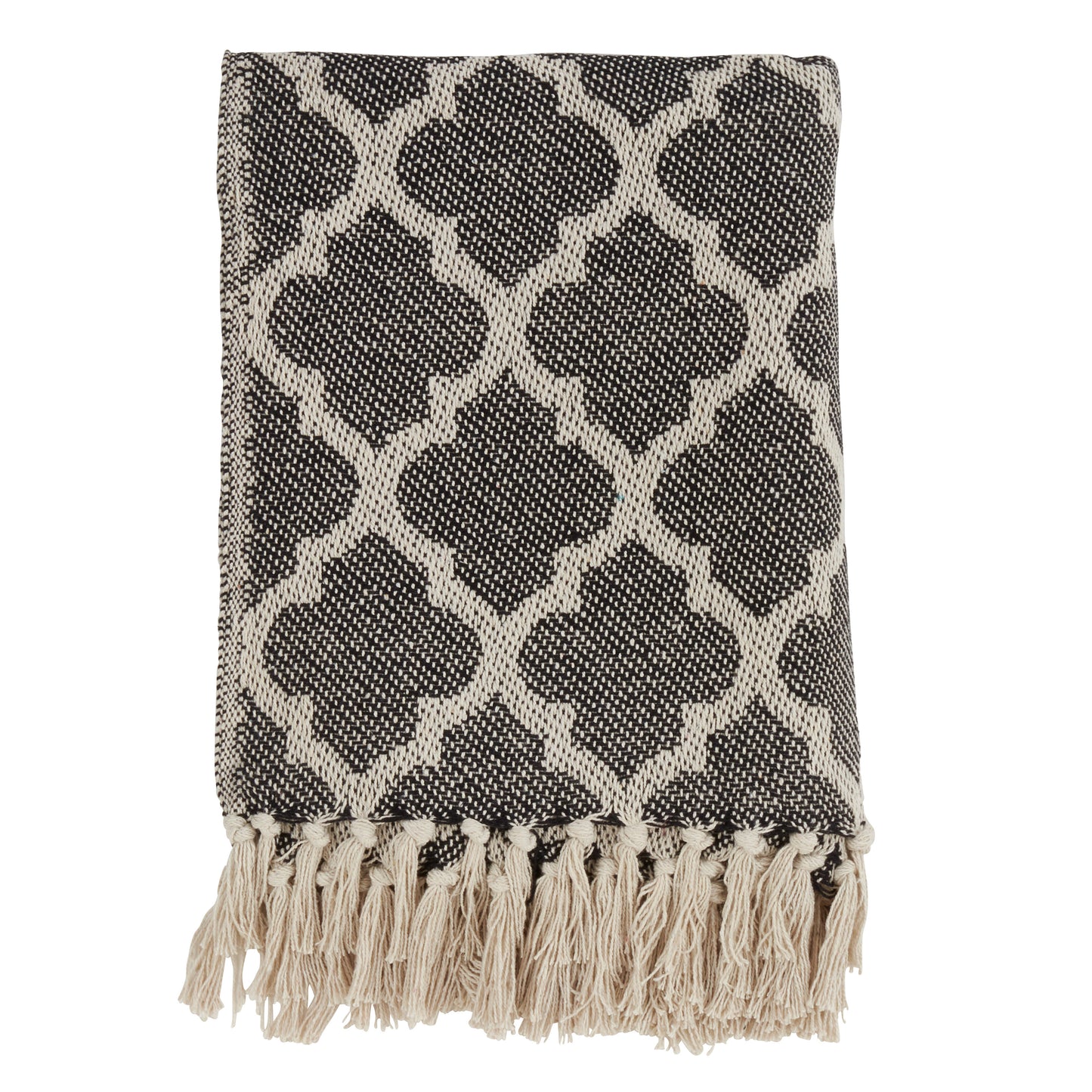 Occasion Gallery Black Moroccan Tile Decorative Cozy Throw Blanket, 50" X 60" 100% Cotton (1 piece)