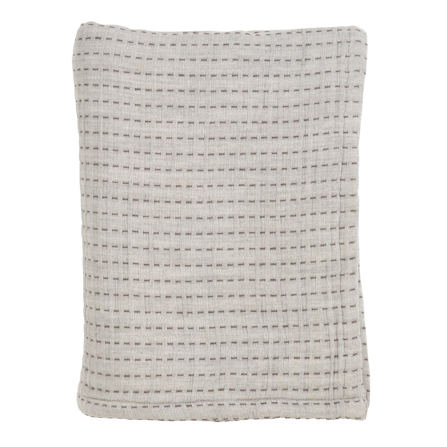 Occasion Gallery Grey Stitched Decorative Cozy Throw Blanket, 50" X 60" 100% Cotton (1 piece)
