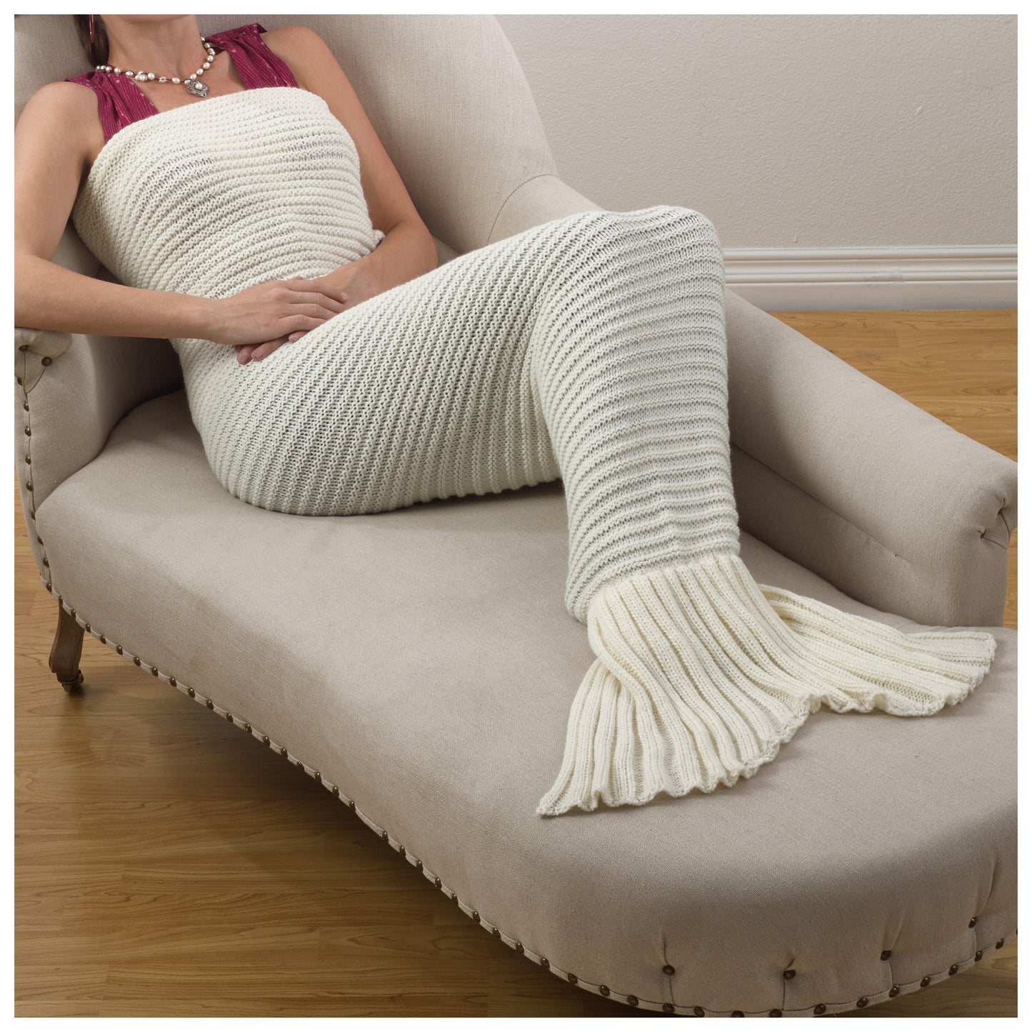 Occasion Gallery Ivory Mermaid Decorative Cozy Throw Blanket, 31" X 70" 100% Acrylic (1 piece)