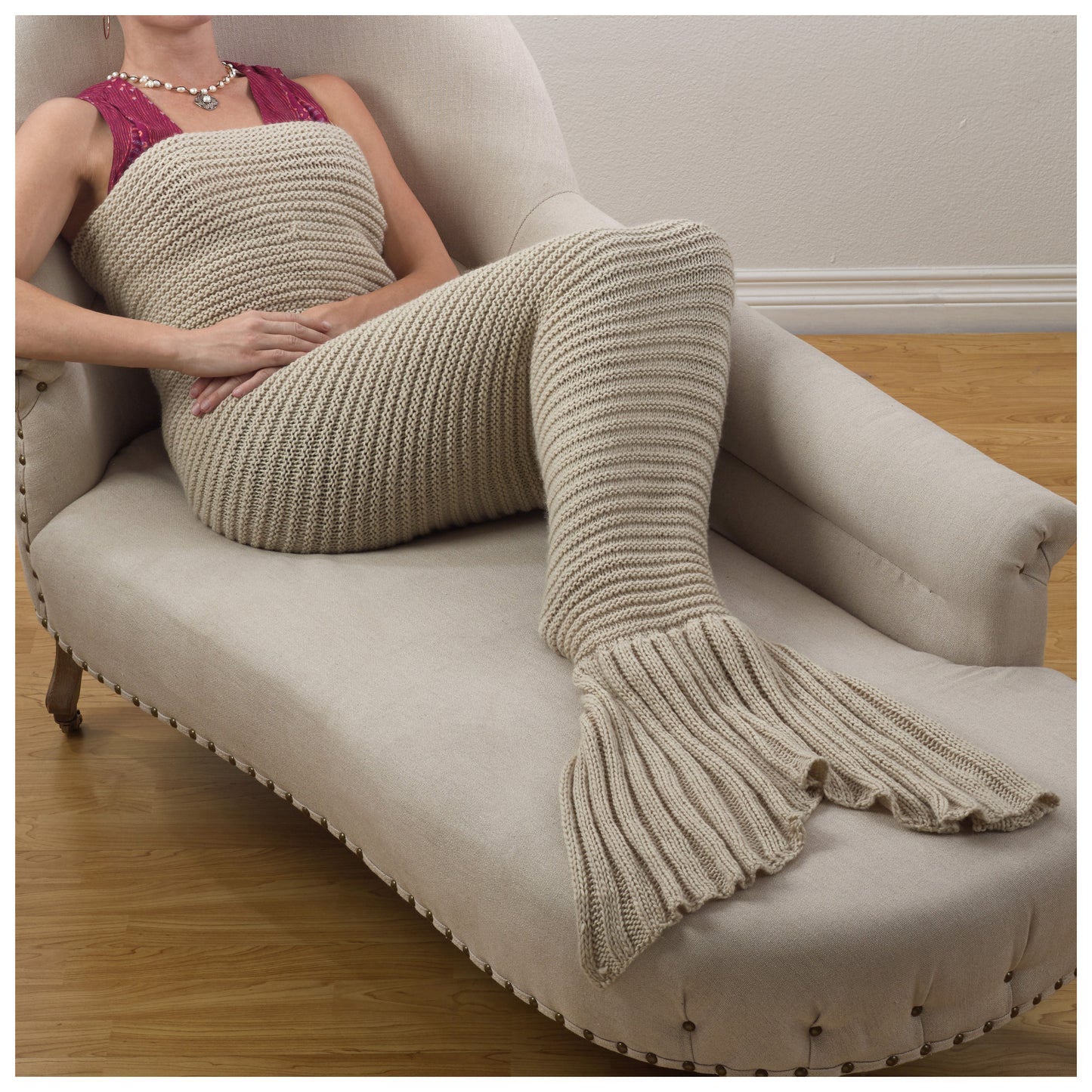 Occasion Gallery Natural Mermaid Decorative Cozy Throw Blanket, 31" X 70" 100% Acrylic (1 piece)