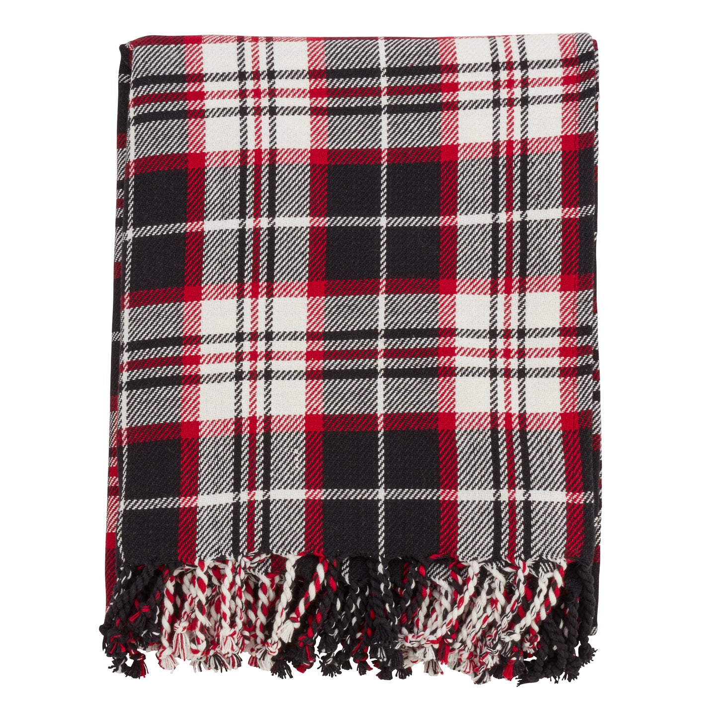 Occasion Gallery Black Plaid Checkered Decorative Cozy Throw Blanket, 50" X 60" 100% Cotton (1 piece)