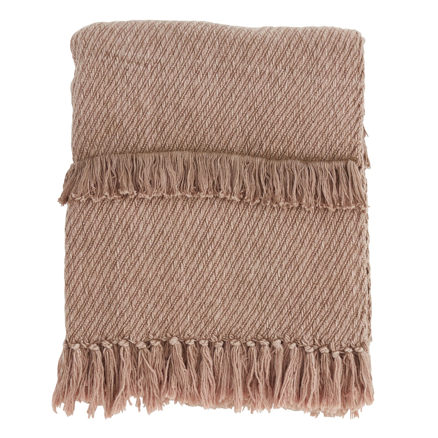 Occasion Gallery Taupe Fringe Line Decorative Cozy Throw Blanket, 50" X 60" 100% Cotton (1 piece)