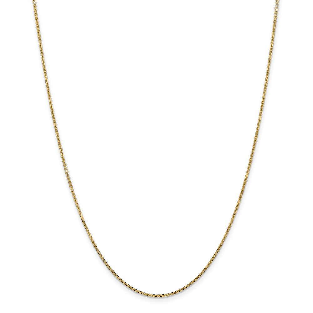 Million Charms 14k Yellow Gold, Necklace Chain, 1.45mm Solid Diamond-Cut Cable Chain, Chain Length: 24 inches