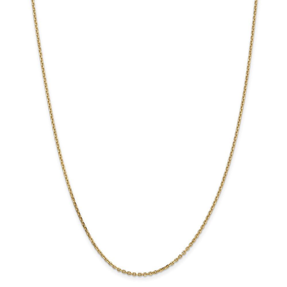 Million Charms 14k Yellow Gold, Necklace Chain, 1.65mm Solid Diamond-Cut Cable Chain, Chain Length: 20 inches