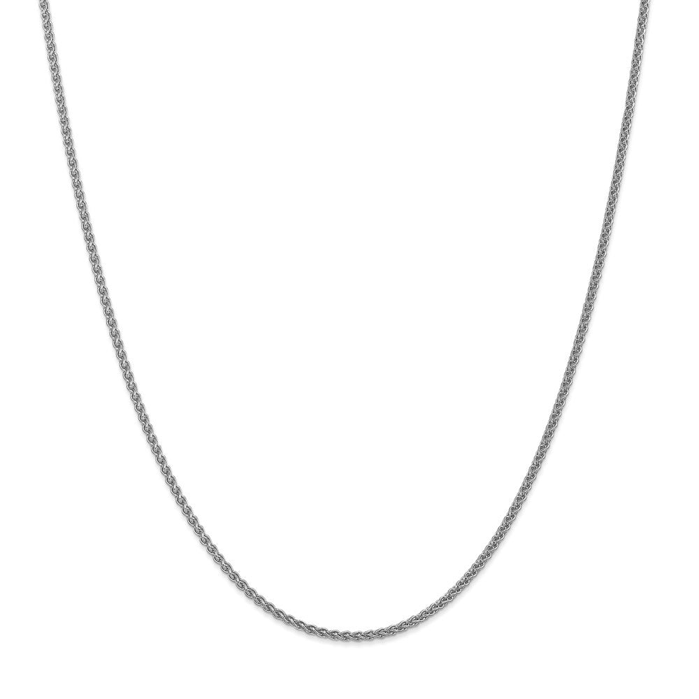 Million Charms 14k White Gold, Necklace Chain, 1mm Spiga Pendant Chain, Chain Length: 16 inches