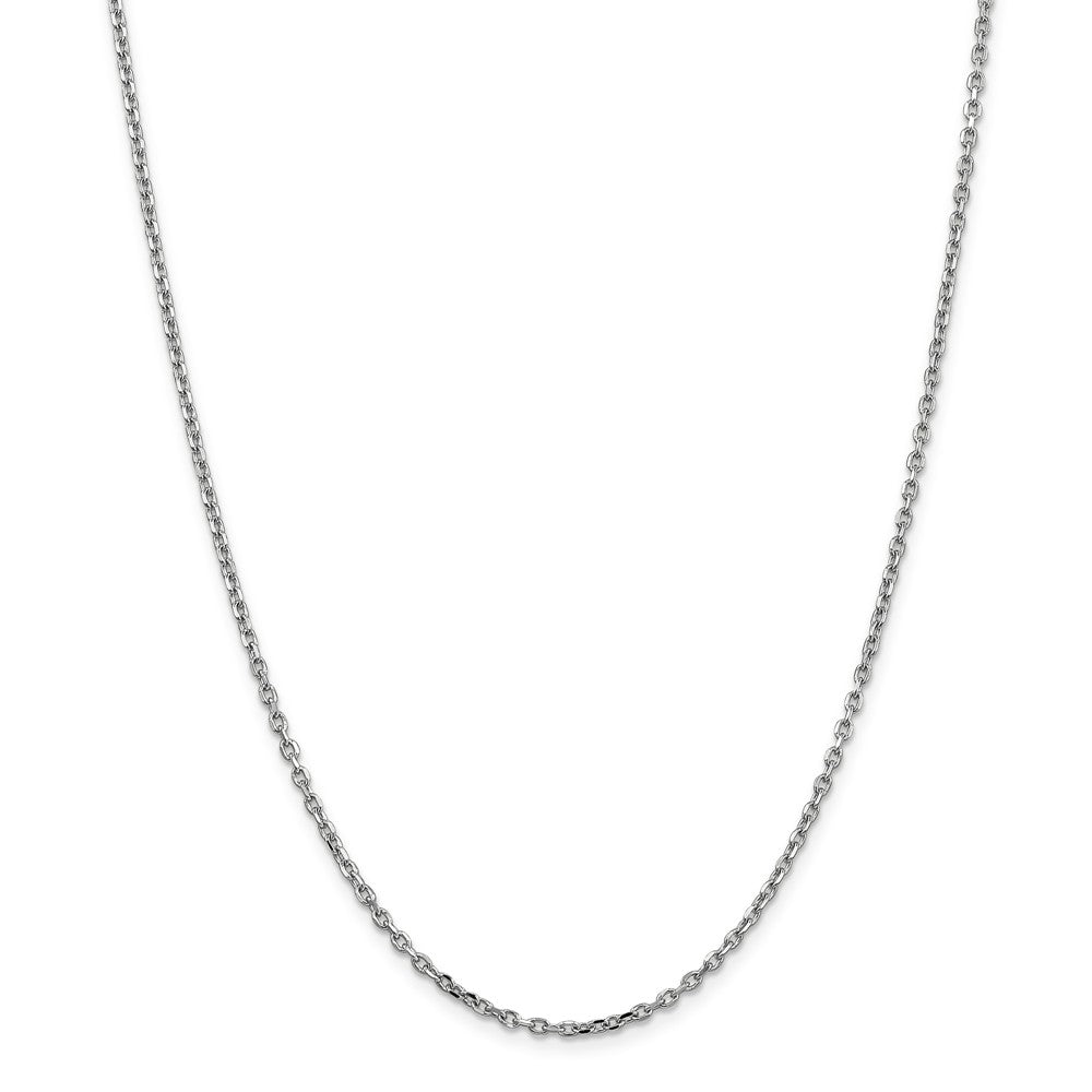 Million Charms 14k White Gold, Necklace Chain, 2.2mm Diamond-Cut Cable Chain, Chain Length: 16 inches