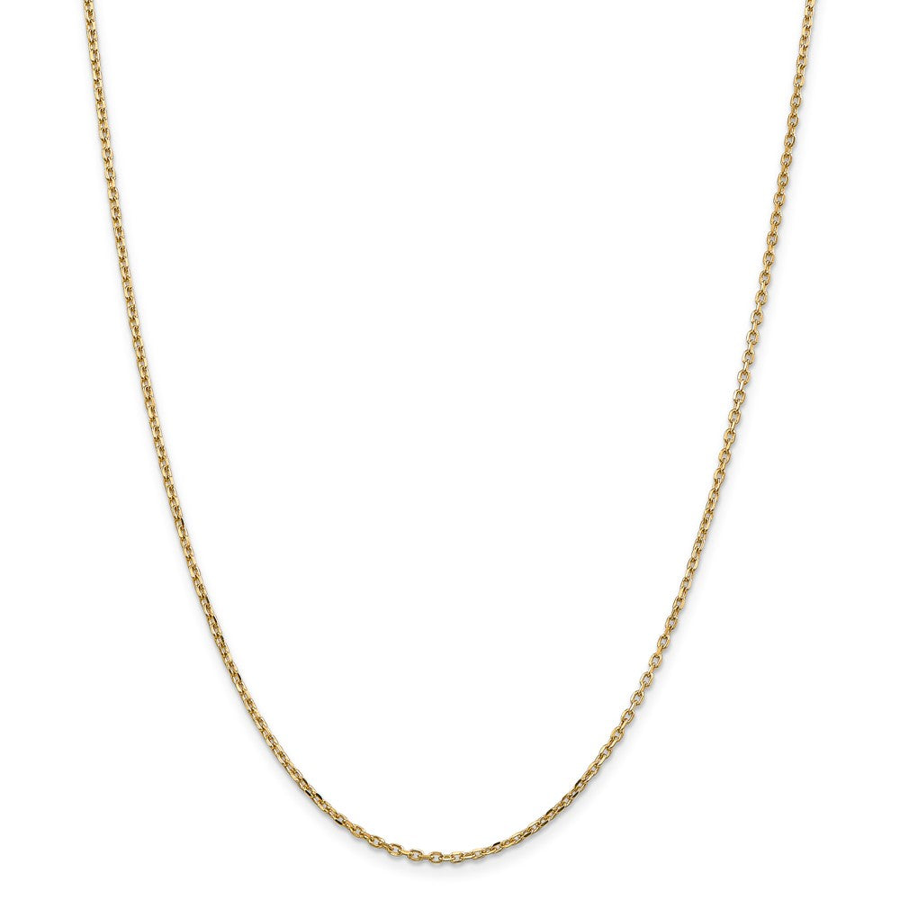 Million Charms 14k Yellow Gold, Necklace Chain, 1.8mm Diamond-Cut Cable Chain, Chain Length: 16 inches