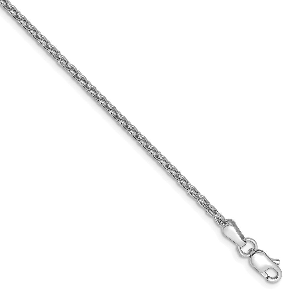 Million Charms 14k White Gold 1.75mm Parisian Wheat Chain, Chain Length: 8 inches