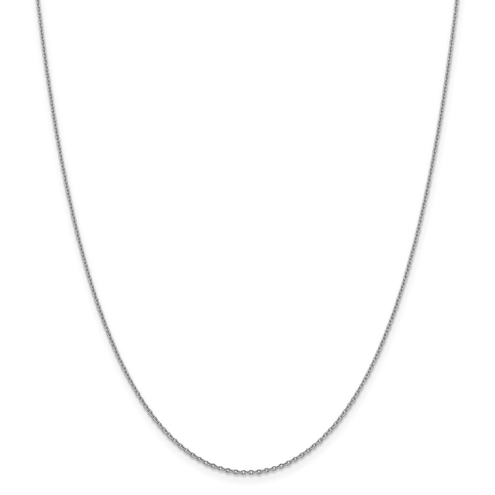 Million Charms 14k White Gold, Necklace Chain, 1.40mm Solid Polished Cable Chain, Chain Length: 22 inches