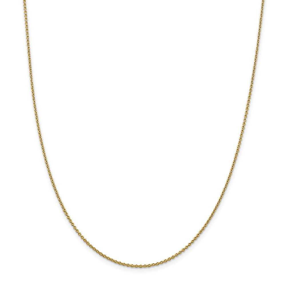 Million Charms 14k Yellow Gold, Necklace Chain, 1.4mm Solid Polished Cable Chain, Chain Length: 22 inches