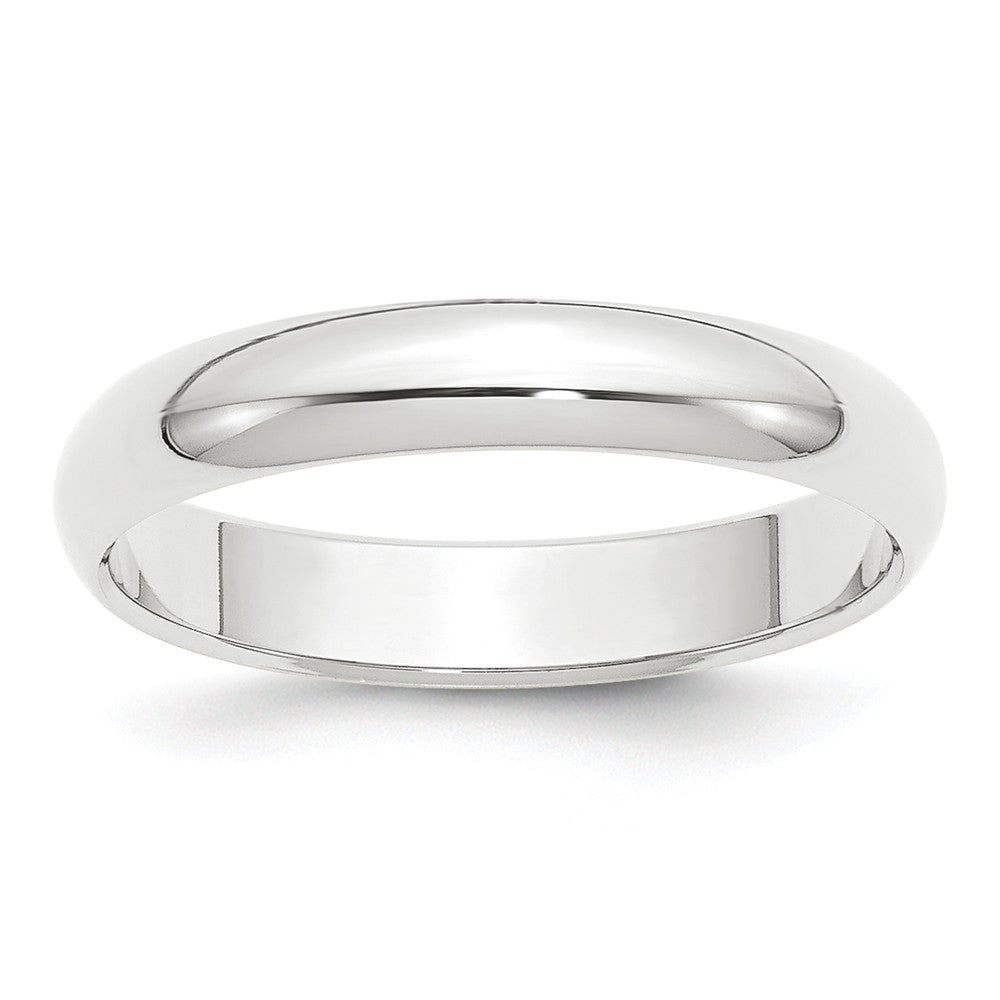 Platinum 4mm Half-Round Featherweight Wedding Band, Size: 10