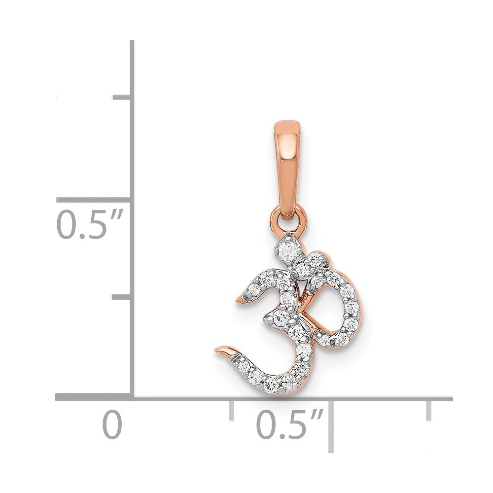 Million Charms 14K Yellow Gold Themed Diamond Om Pendant